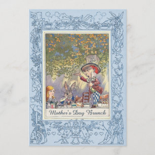 Invitation Fête des mères Brunch Mad Hatter's Tea Party