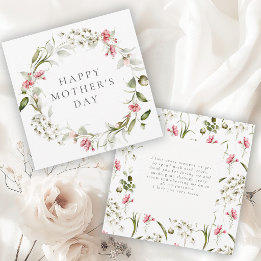 Invitation Fête des Mères Élégante Florale Aquarelle
