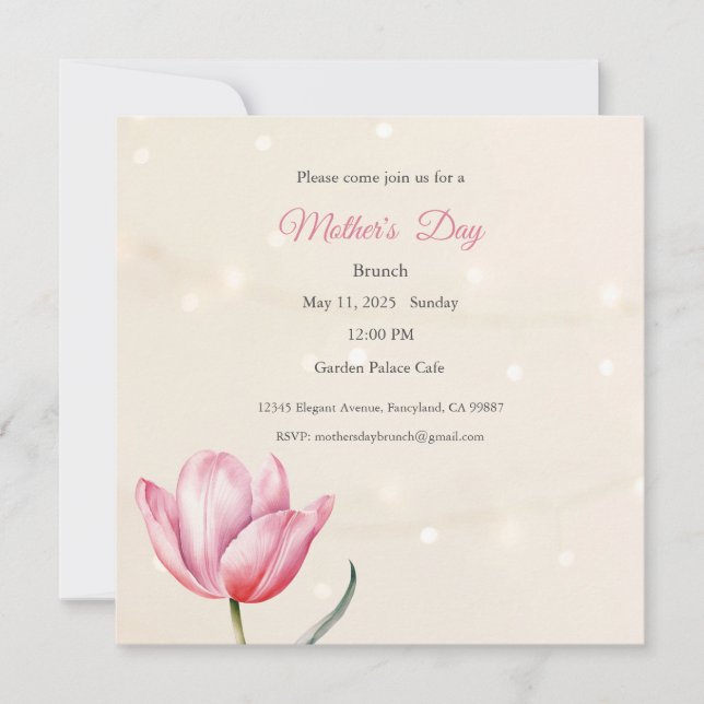 Invitation Fête des Mères, Fête des Mères Déjeuner (Devant)