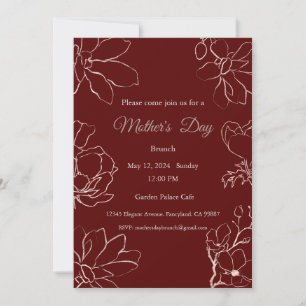 Invitation Fête des Mères, Fête des Mères Déjeuner