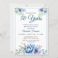 Fête des mères florales blanches et bleues