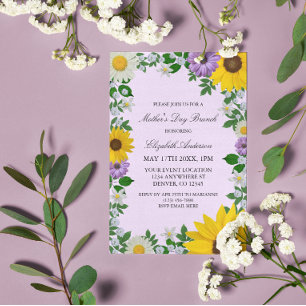 Invitation Fête des mères florales de la marguerite de tourne