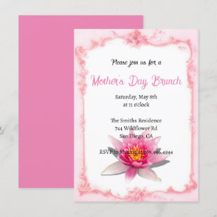 Invitation Fête des mères rose pâle Brunch Invitat