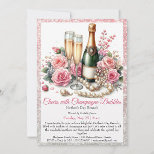 Invitation Fête des Mères - Salutations avec bulles de champa