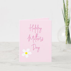 Invitation Fête des mères WaterColor Daisy Pink Simple Card