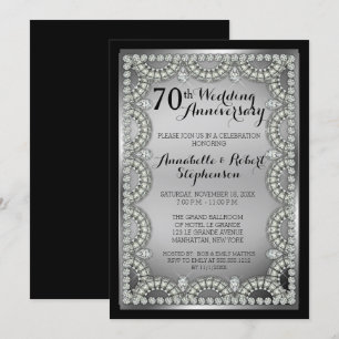 Invitation Fête des noces d'argent et de diamant pour leur 70