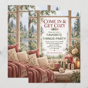 Invitation Fête des Objets Préférés Cozy Rassemblement d'Hive