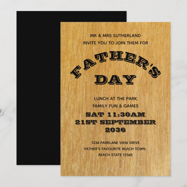 Invitation Fête des pères (Devant / Derrière)