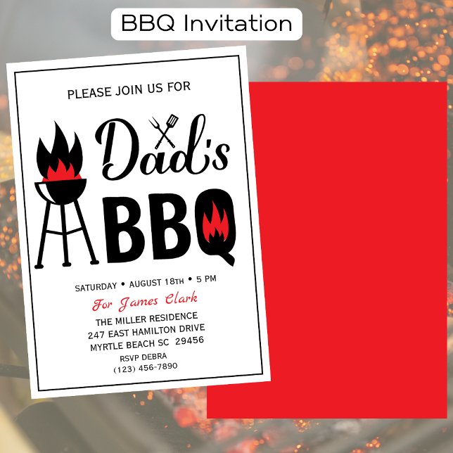 Invitation Fête des pères au barbecue (Créateur téléchargé)