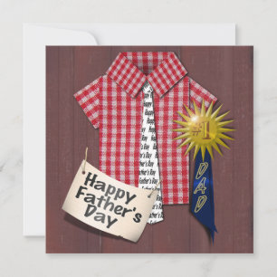 Invitation Fête des pères Chemise rouge avec Arrière - plan d