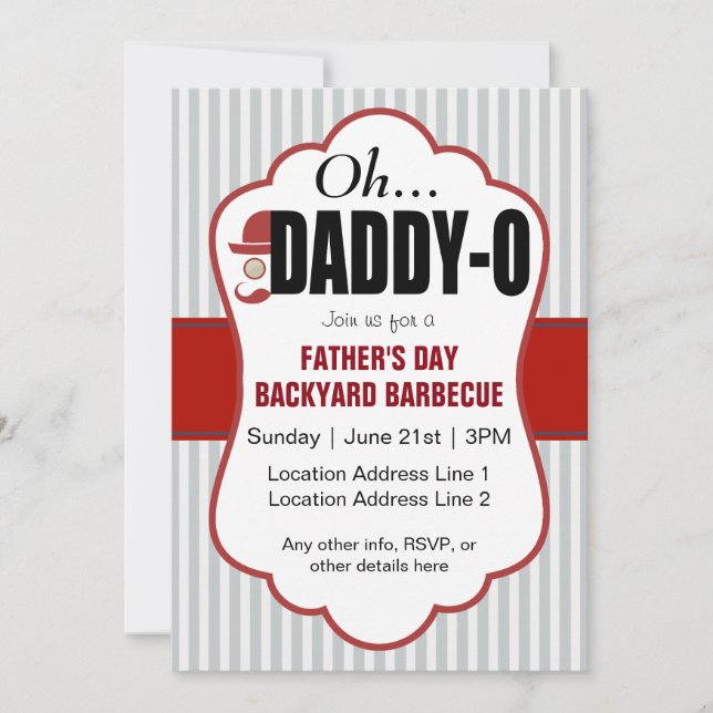 Invitation Fête des pères Daddy-O (Devant)