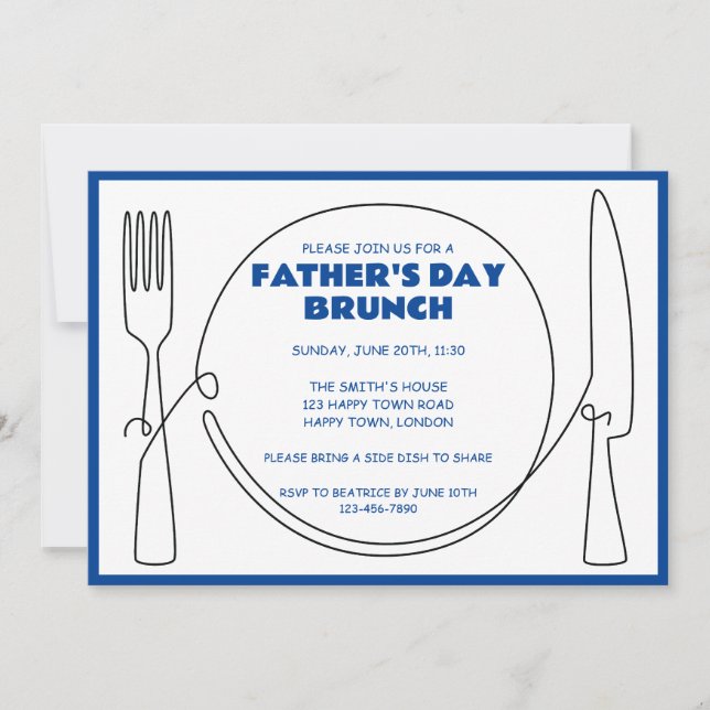 Invitation Fête des pères PERSONNALISABLE BRUNCH PARTY (Devant)