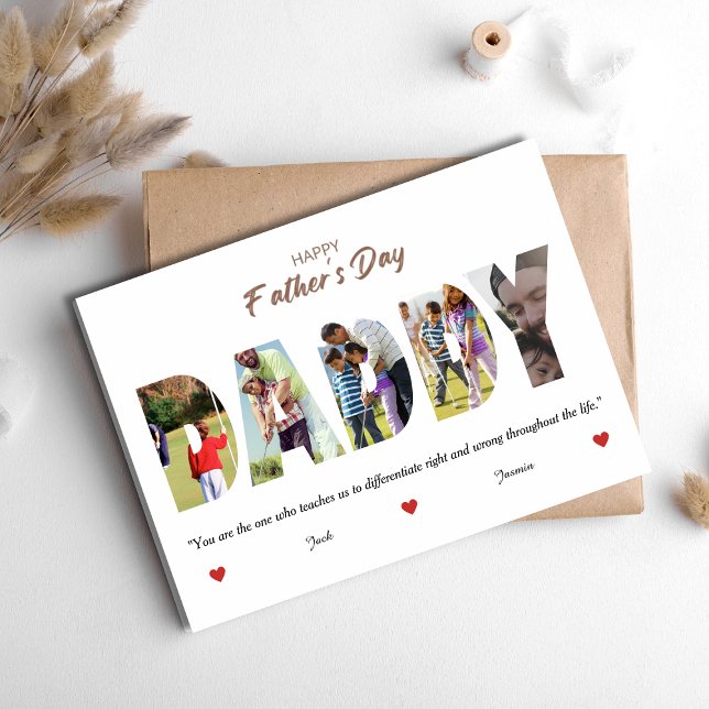 Invitation Fête des pères personnalisée DADDY Photo Collage (Créateur téléchargé)