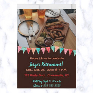 Invitation Fête des snacks et boissons modifiables