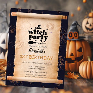 Invitation Fête des sorcières Halloween Anniversaire mystique