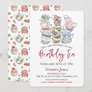 Invitation Fête des tasses de thé d'anniversaire