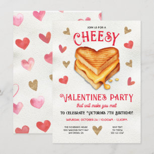 Invitation Fête des Valentines Galentines au fromage grillé