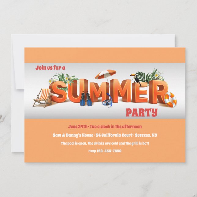 Invitation Fête d'été (Devant)