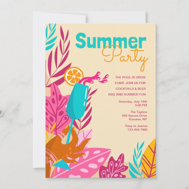 Invitation Fête d'été (Devant)