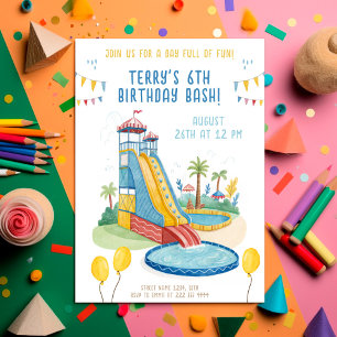 Invitation Fête d'été au bord de la piscine pour les enfants