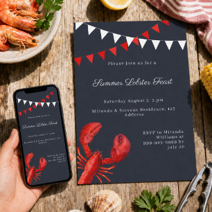 Invitation Fête d'été au homard