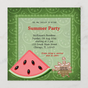 Invitation Fête d'été de la pastèque