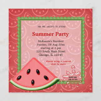 Invitation Fête d'été de la pastèque