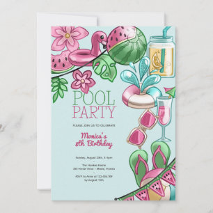 Invitation Fête d'été de la piscine