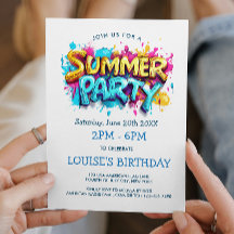 Fête d'été de style Graffiti jaune et bleu