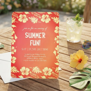 Invitation Fête d'été Good Vibes & Sunshine
