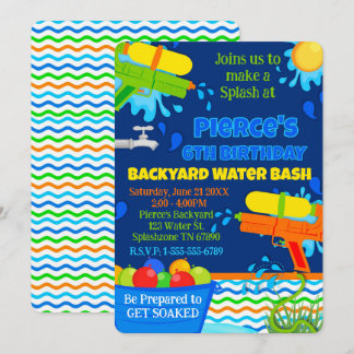 Invitation Fête d'été Jardin d'anniversaire Water Bash Party