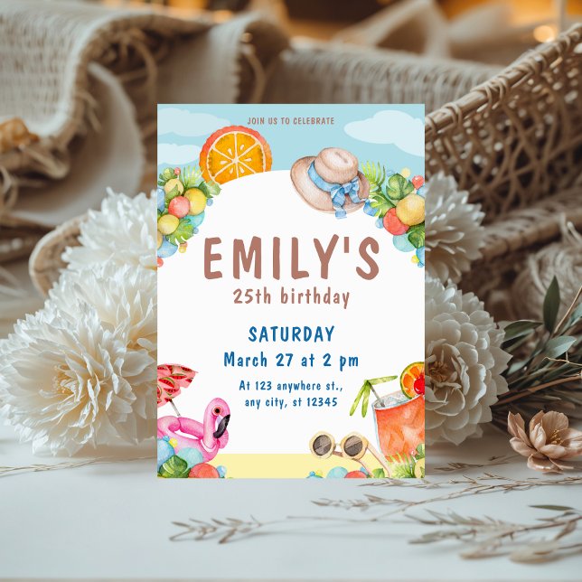 Invitation Fête d'été Pastel (Créateur téléchargé)