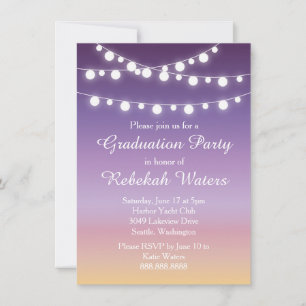 Invitation Fête d'été Sunset Lights Graduation