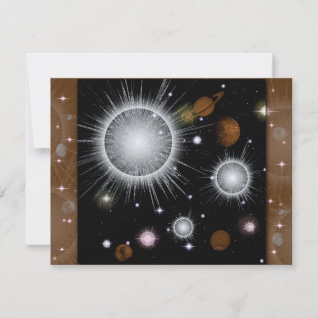 Invitation Fête d'étoile brillante de nébuleuse spatiale (Devant)