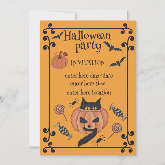 Invitation Fête d'Halloween (Devant)