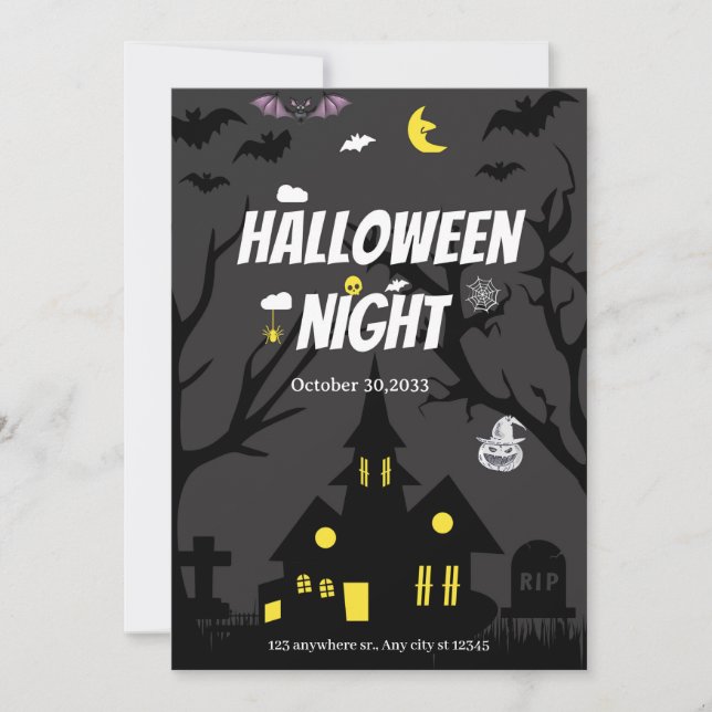 Invitation Fête d'Halloween (Devant)