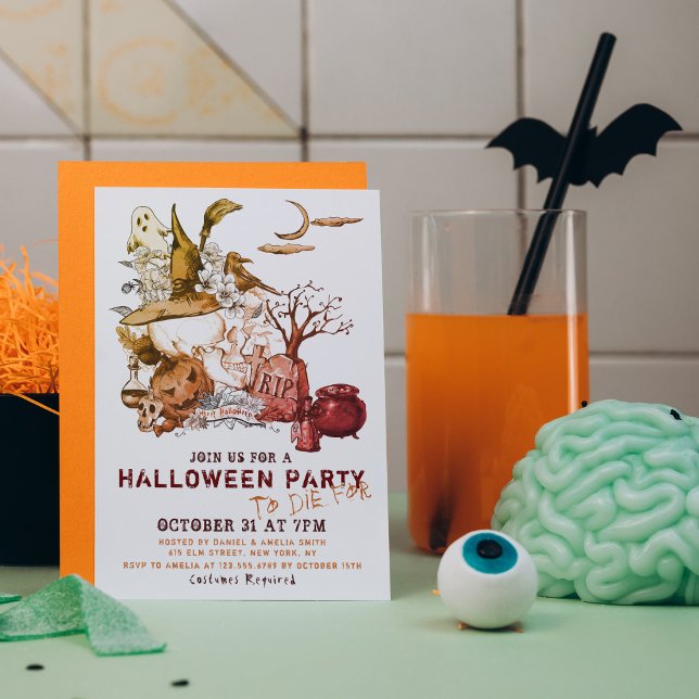 Invitation Fête D'Halloween À Mourrir Pour | Vacances (Créateur téléchargé)