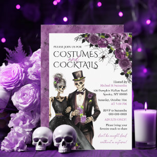 Invitation Fête d'Halloween adulte Costumes et Cocktails