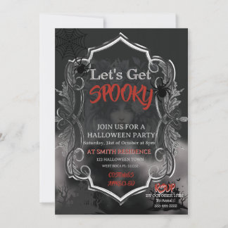 Invitation Fête d'Halloween Adulte Épouvantable Vintage