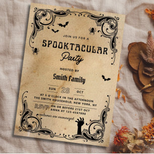 Invitation Fête d'Halloween adulte Vintage gothique Éffrayant