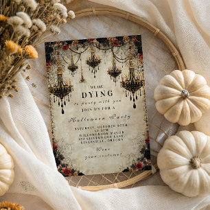 Invitation Fête d'Halloween au lustre gothique