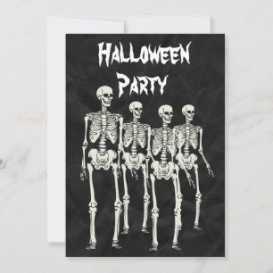 Invitation Fête d'Halloween aux squelettes effrayants