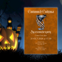 Fête d'Halloween Costumes Effrayants Cocktails Ora