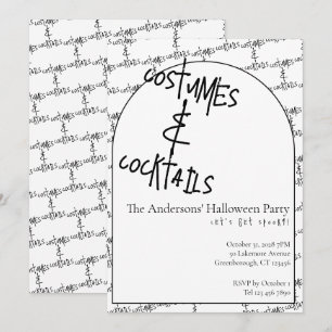 Invitation Fête d'Halloween Costumes et Cocktails
