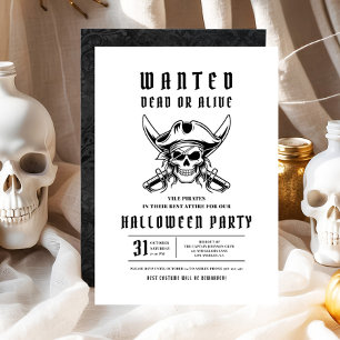 Invitation Fête d'Halloween crâne de pirate