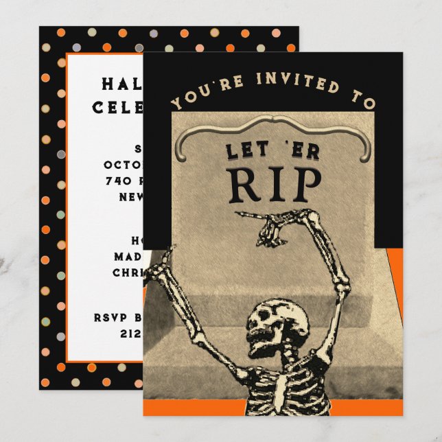 Invitation Fête d'Halloween créative (Devant / Derrière)