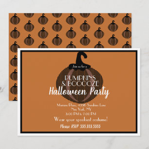 Invitation Fête d'Halloween de citrouille de vintage pour adu