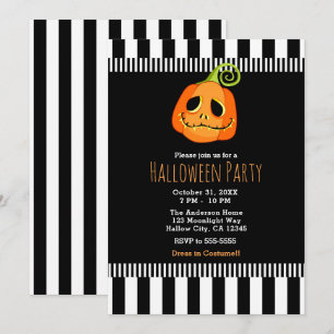 Invitation Fête d'Halloween de citrouille fantaisiste