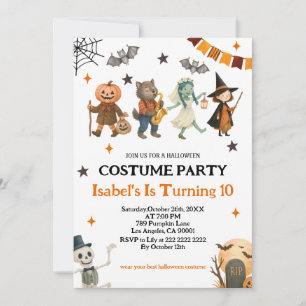 Invitation Fête d'Halloween de costume fantastique modifiable