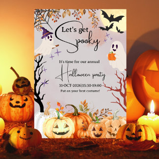 Invitation Fête d'Halloween de la famille de bureau de fantôm